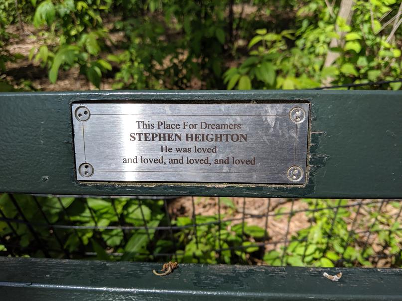 I saw this bench in Central Park