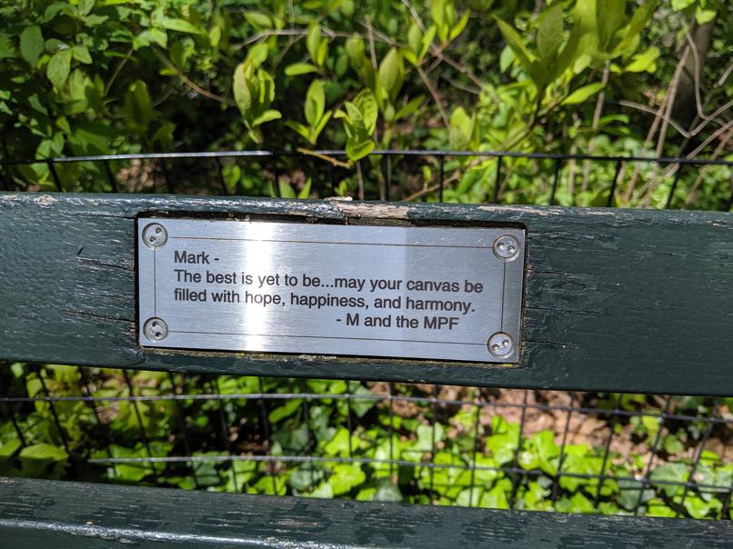 I saw this bench in Central Park