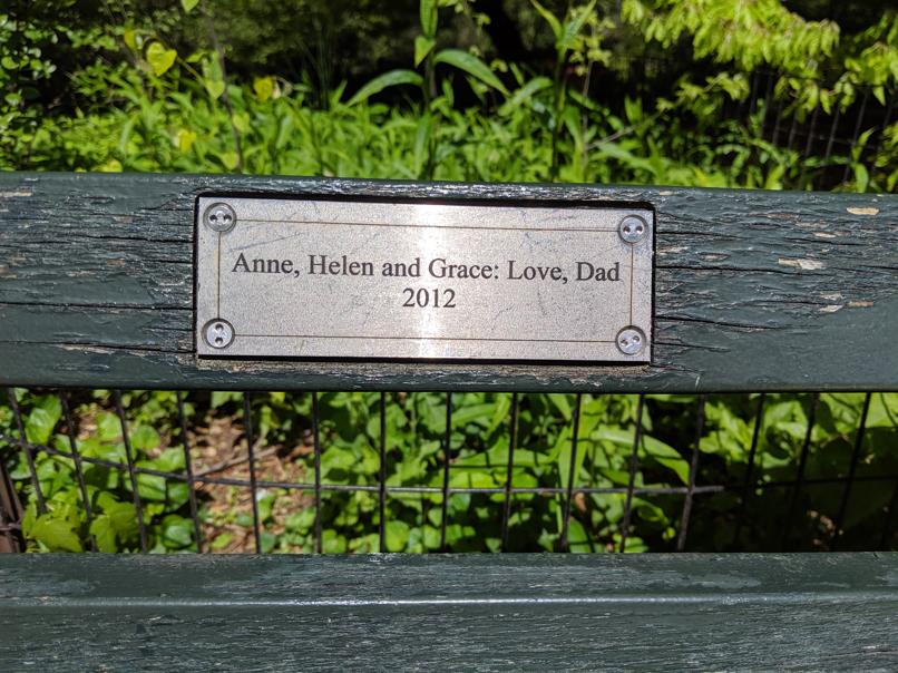 I saw this bench in Central Park