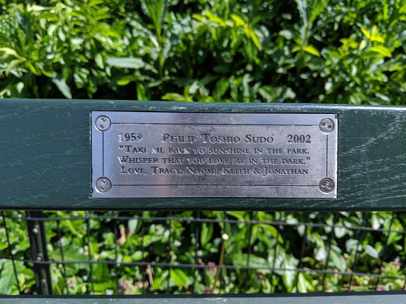 I saw this bench in Central Park