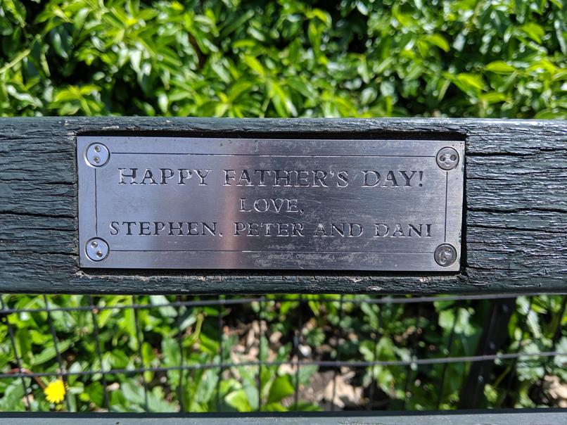 I saw this bench in Central Park