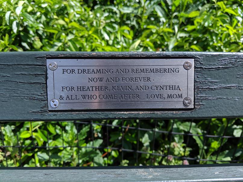 I saw this bench in Central Park