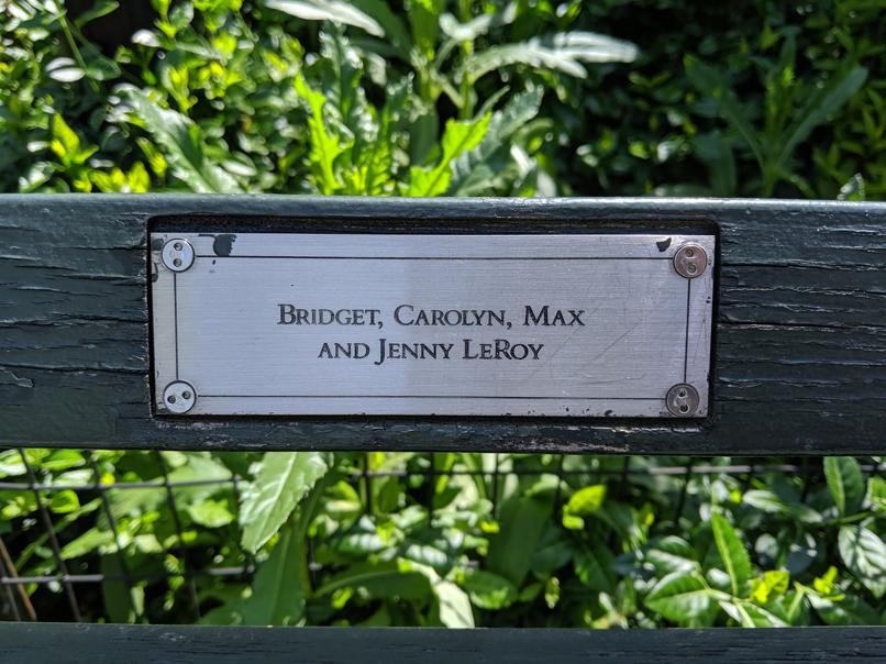 I saw this bench in Central Park