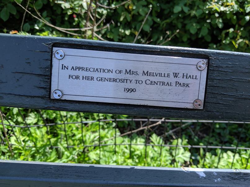 I saw this bench in Central Park