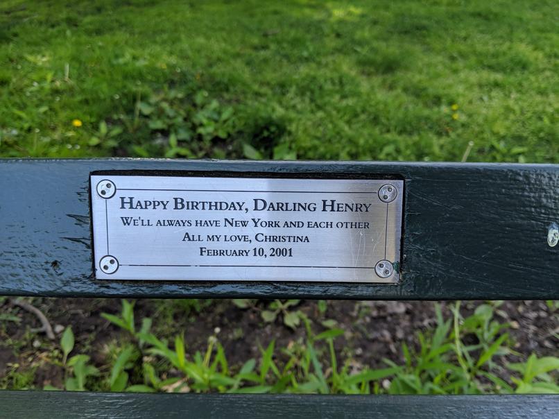 I saw this bench in Central Park