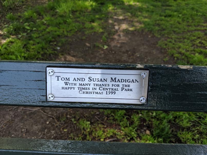 I saw this bench in Central Park