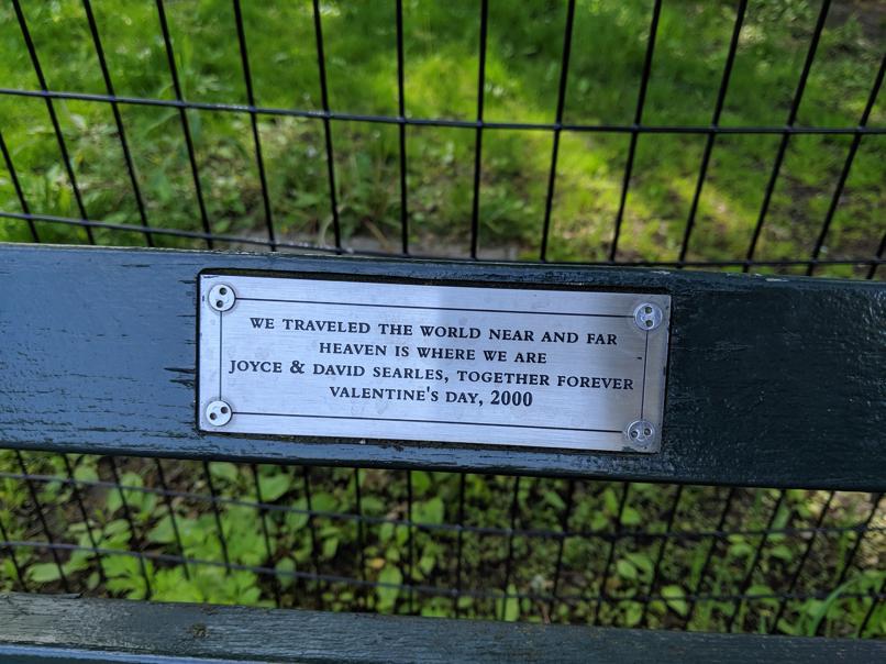 I saw this bench in Central Park