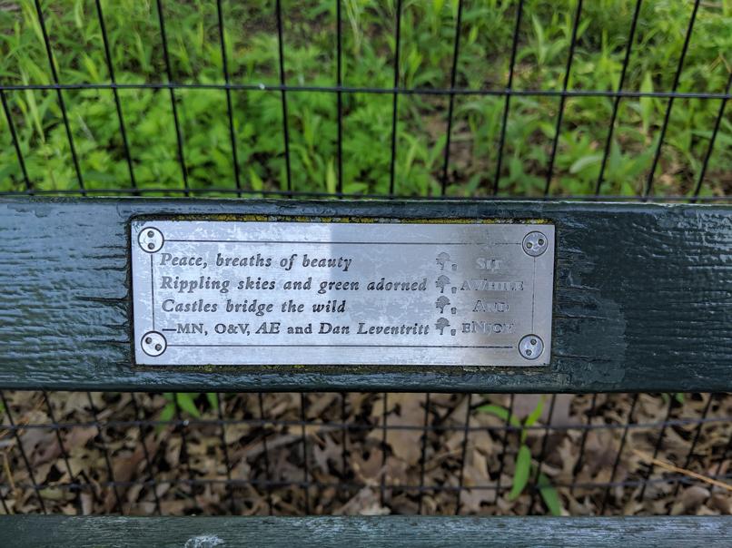 I saw this bench in Central Park