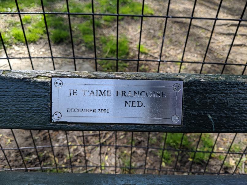 I saw this bench in Central Park