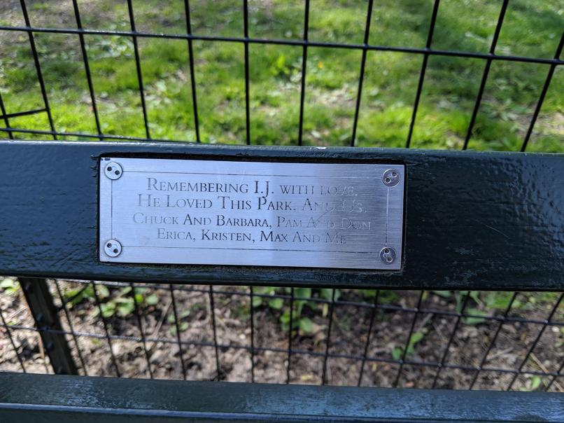 I saw this bench in Central Park