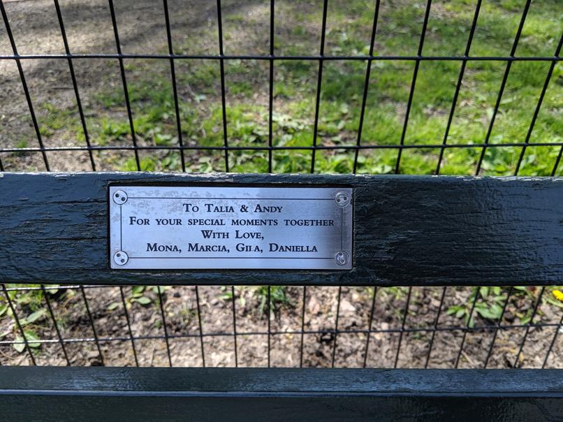 I saw this bench in Central Park