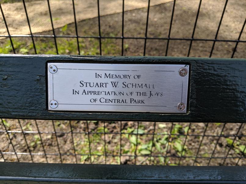 I saw this bench in Central Park