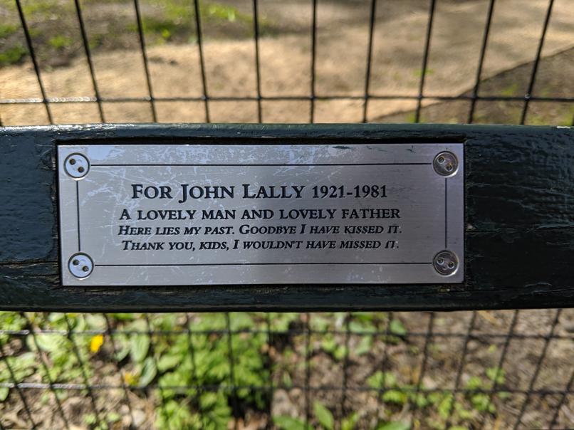 I saw this bench in Central Park