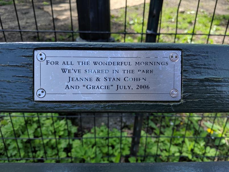 I saw this bench in Central Park