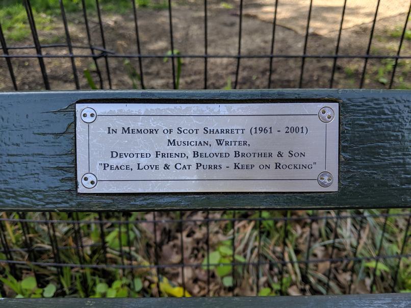 I saw this bench in Central Park