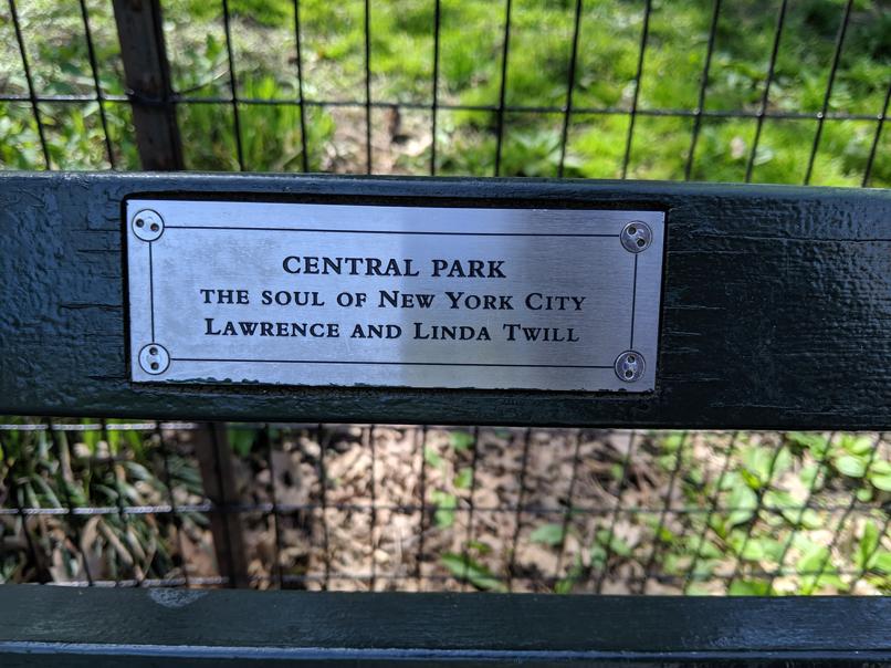 I saw this bench in Central Park