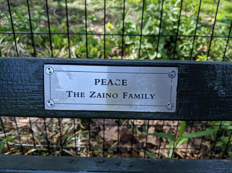 I saw this bench in Central Park