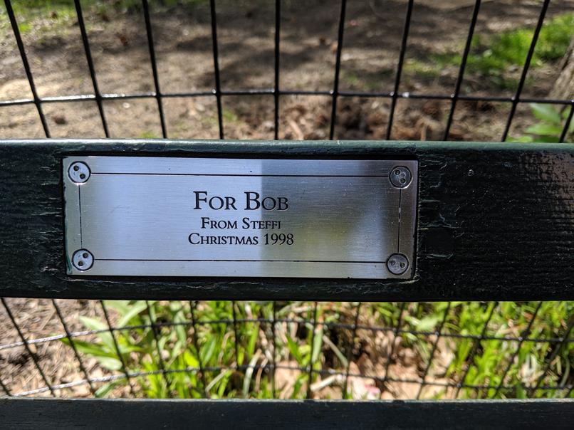 I saw this bench in Central Park