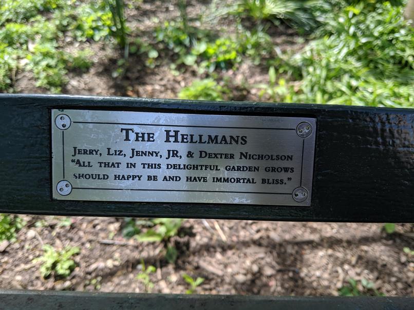 I saw this bench in Central Park