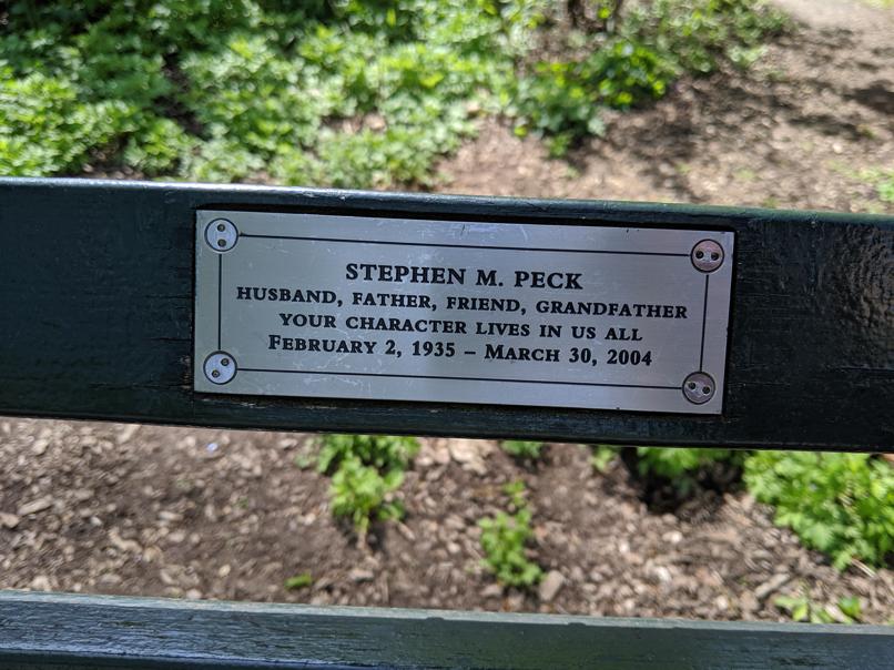 I saw this bench in Central Park