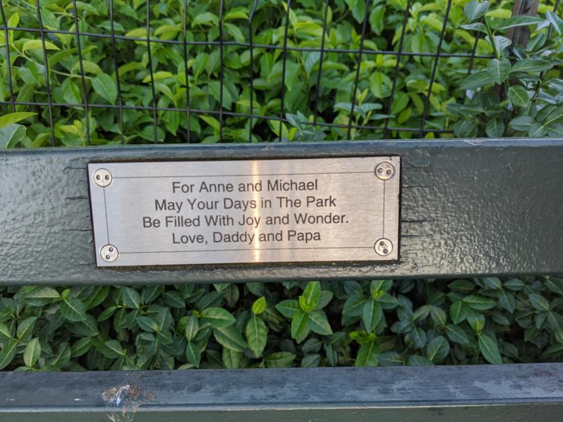 I saw this bench in Central Park