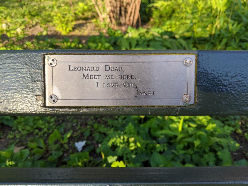 I saw this bench in Central Park