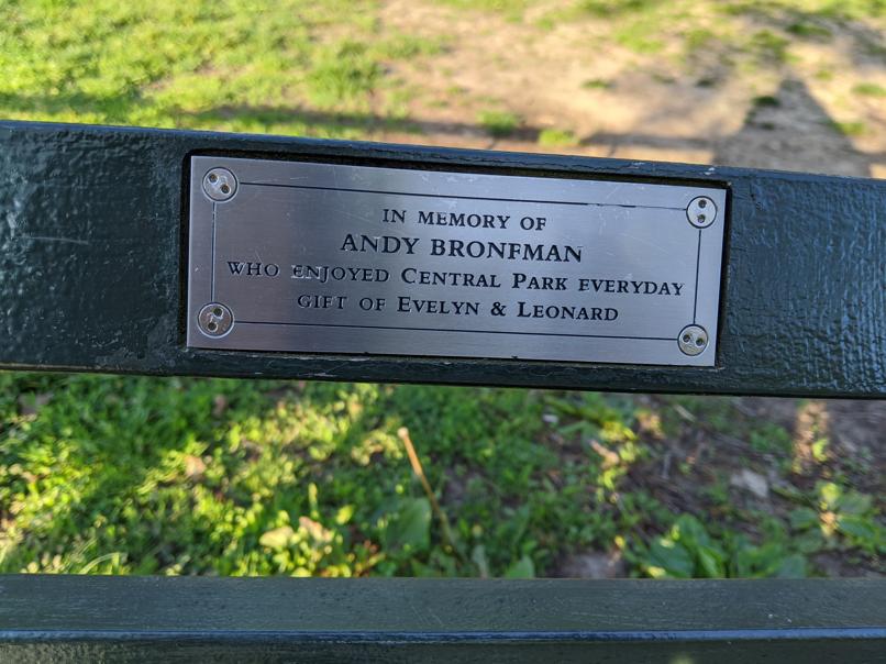 I saw this bench in Central Park