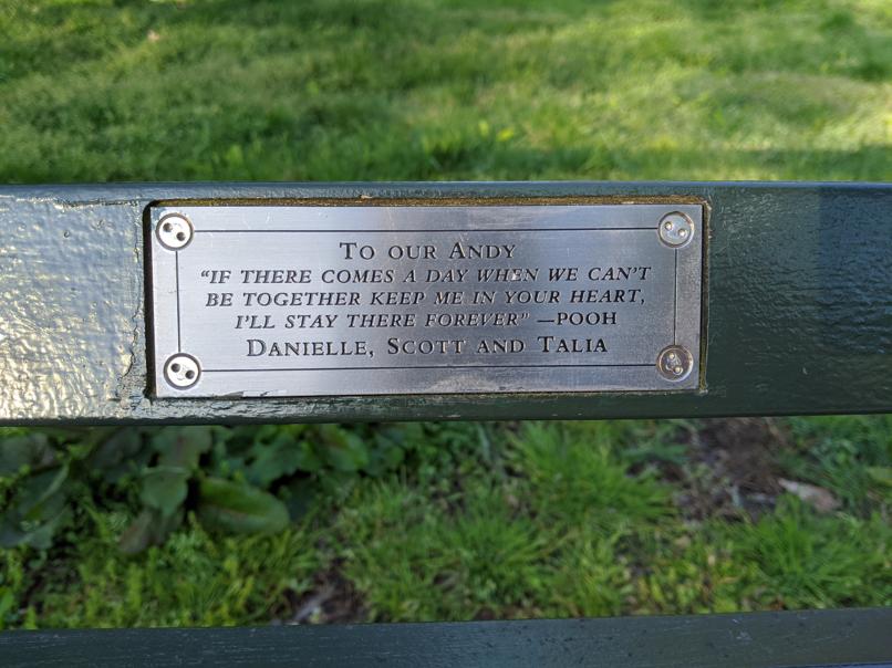 I saw this bench in Central Park