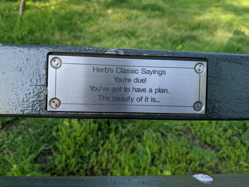 I saw this bench in Central Park