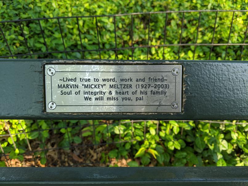 I saw this bench in Central Park