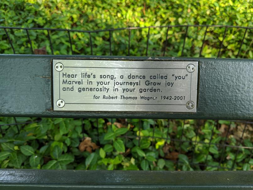 I saw this bench in Central Park