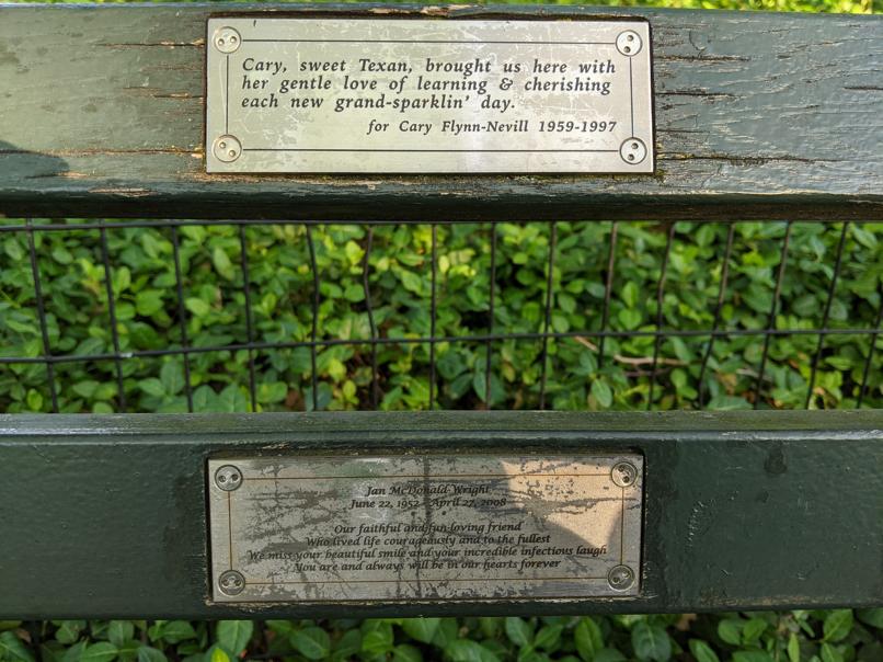 I saw this bench in Central Park