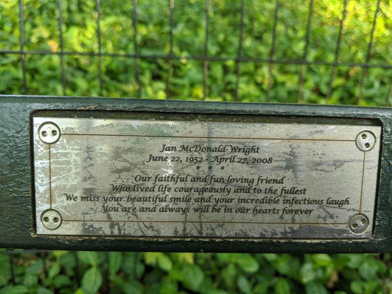 I saw this bench in Central Park