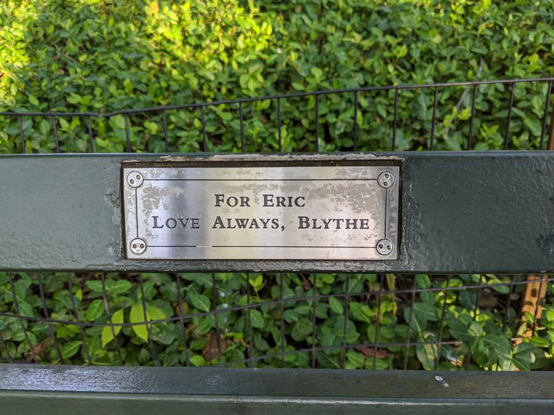 I saw this bench in Central Park