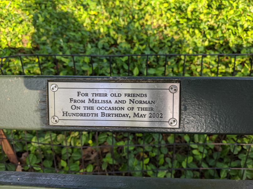 I saw this bench in Central Park