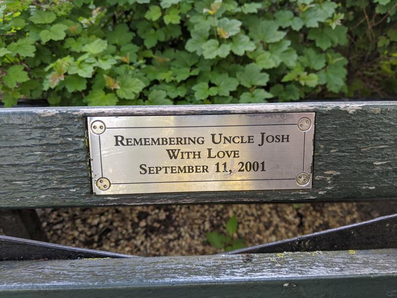 I saw this bench in Central Park