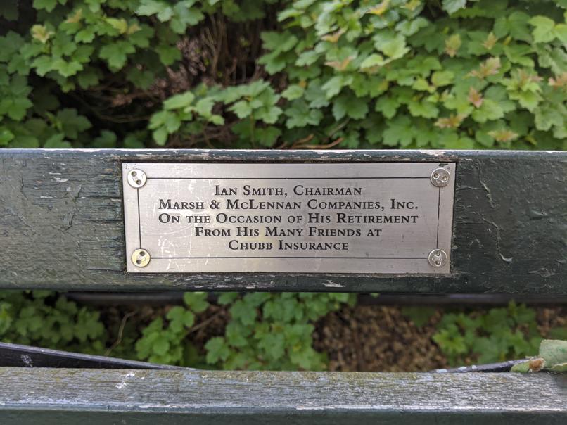 I saw this bench in Central Park