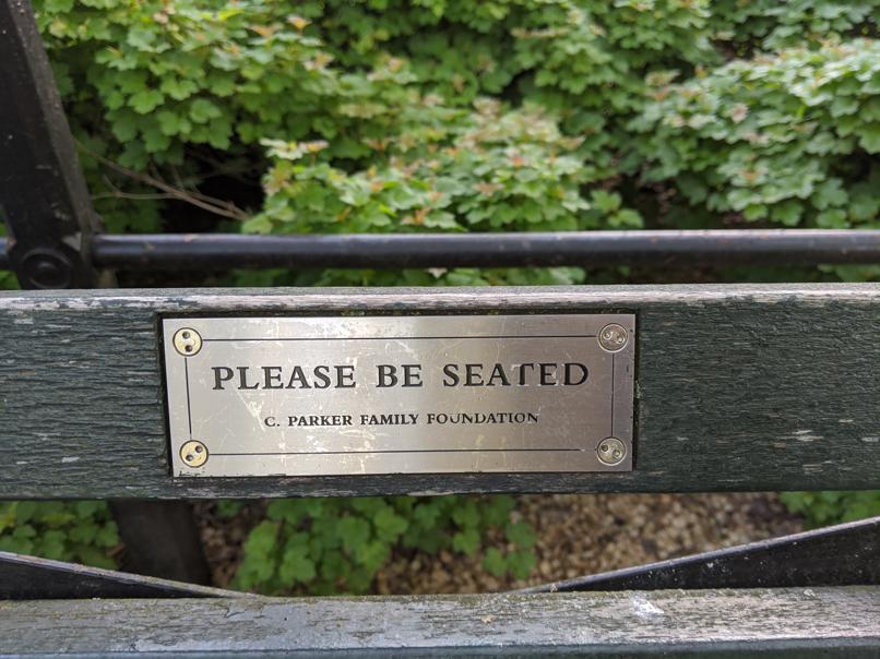 I saw this bench in Central Park