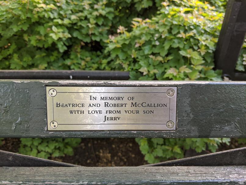 I saw this bench in Central Park