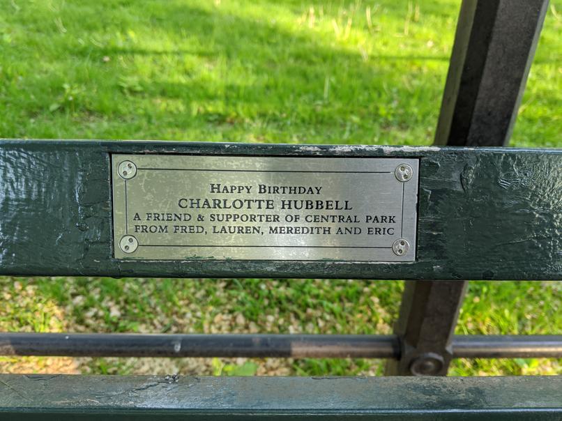 I saw this bench in Central Park