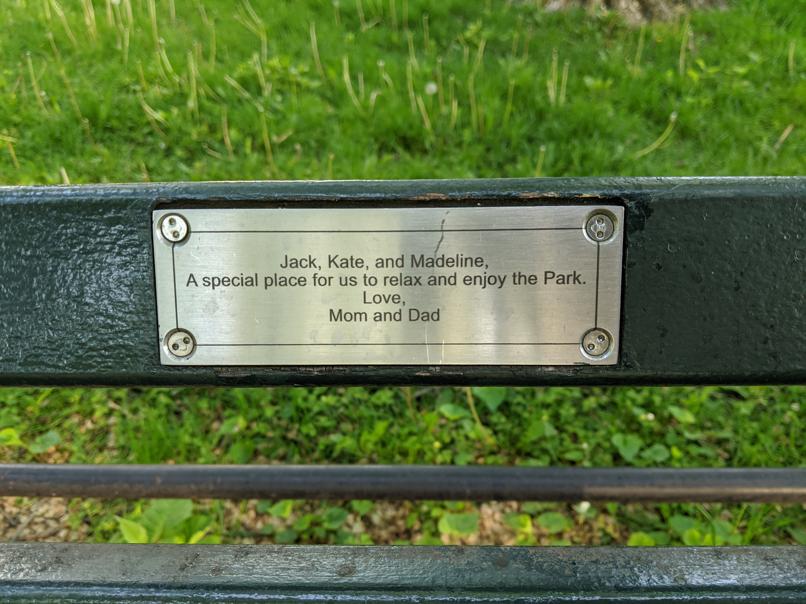 I saw this bench in Central Park