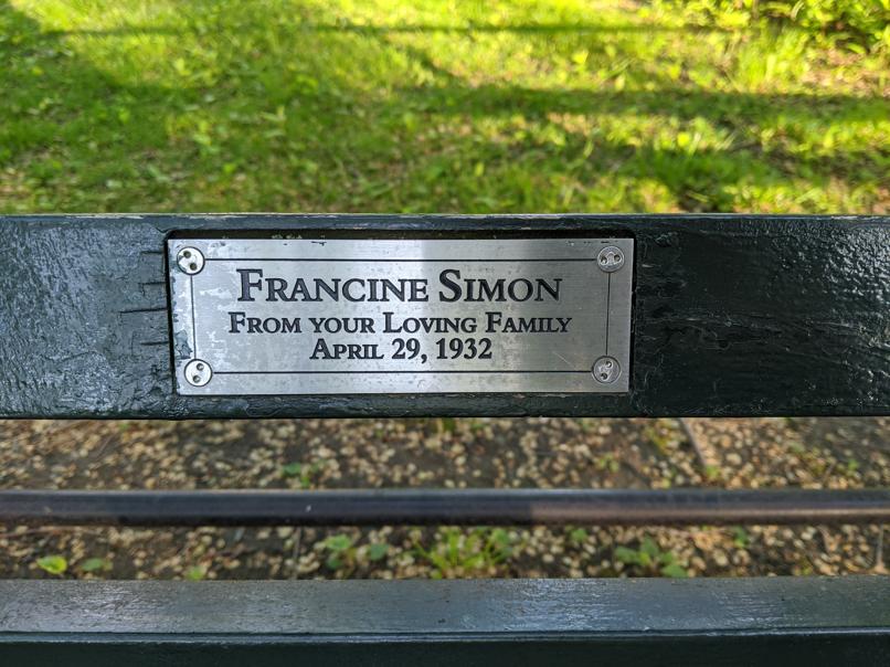 I saw this bench in Central Park