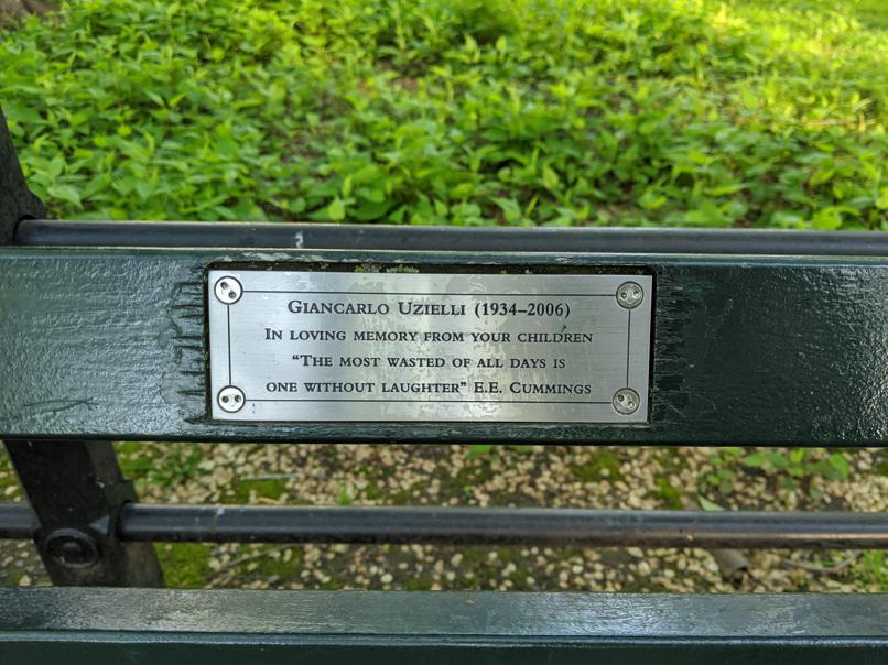 I saw this bench in Central Park