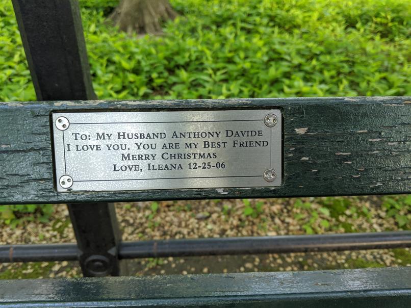 I saw this bench in Central Park