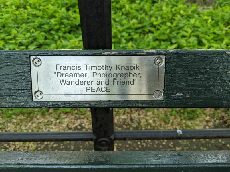 I saw this bench in Central Park