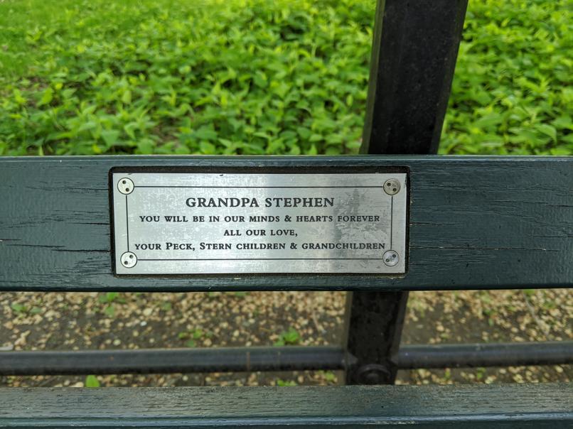 I saw this bench in Central Park