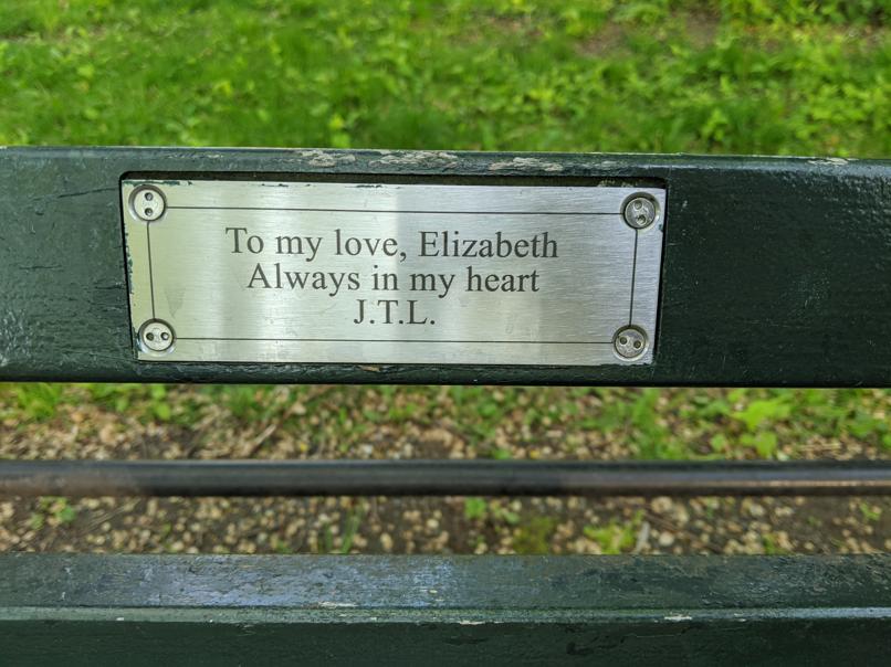 I saw this bench in Central Park