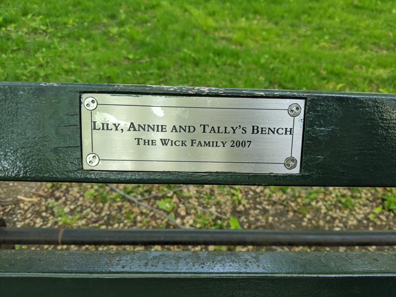 I saw this bench in Central Park