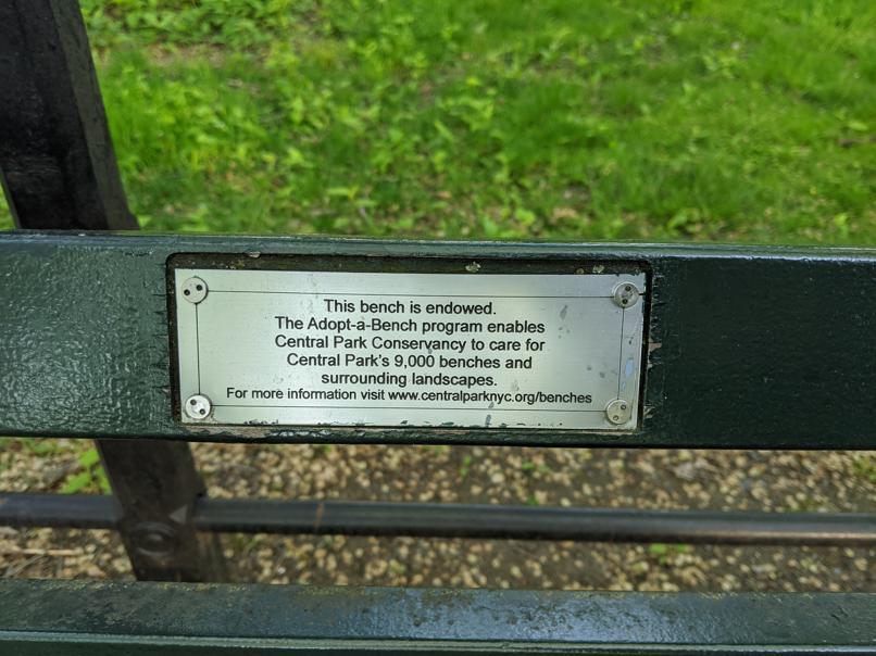 I saw this bench in Central Park