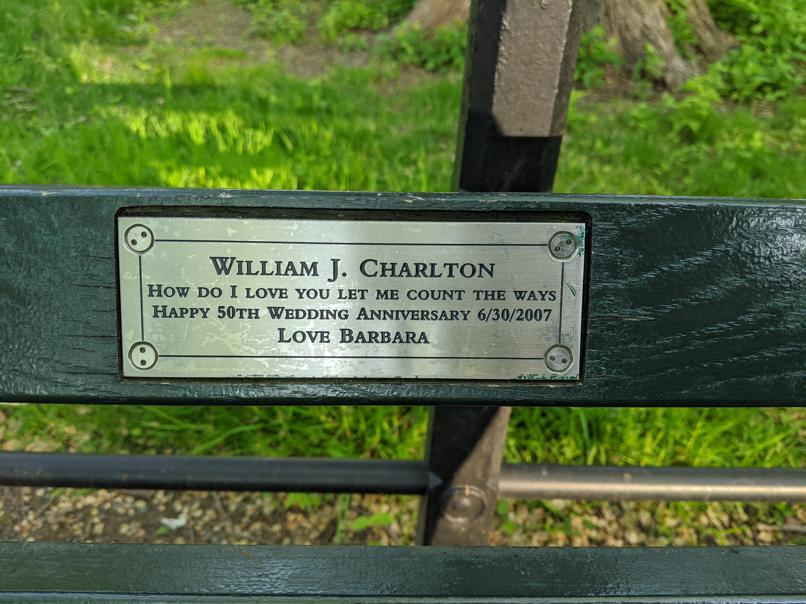 I saw this bench in Central Park